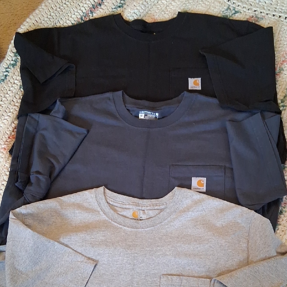 Carhartt Trio: Black, Navy, and Gray Tees